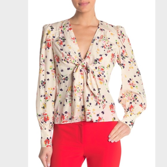 Veronica Beard Stretch Silk Payton Blouse Size 14 - Picture 6 of 8